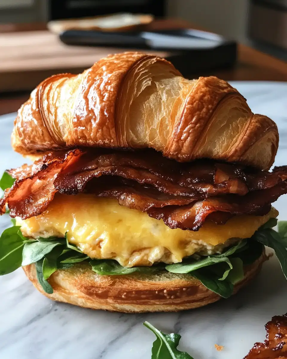 Wake Up to the Sweet and Savory Magic of Maple Mustard Croissant Breakfast Sandwich - Featured Image