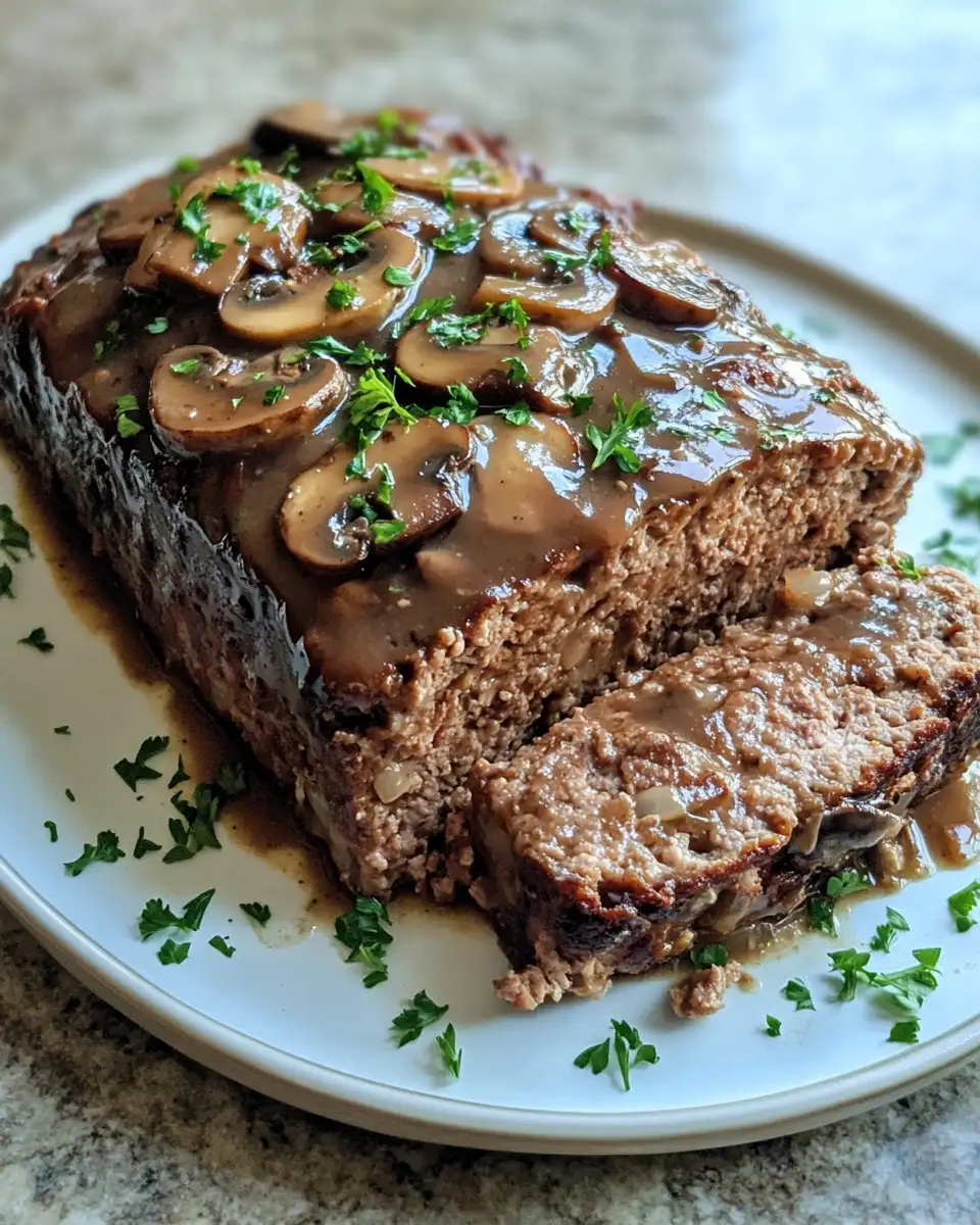 Final dish - Hearty Meatloaf with Mushroom Gravy Recipe That Will Warm Your Soul