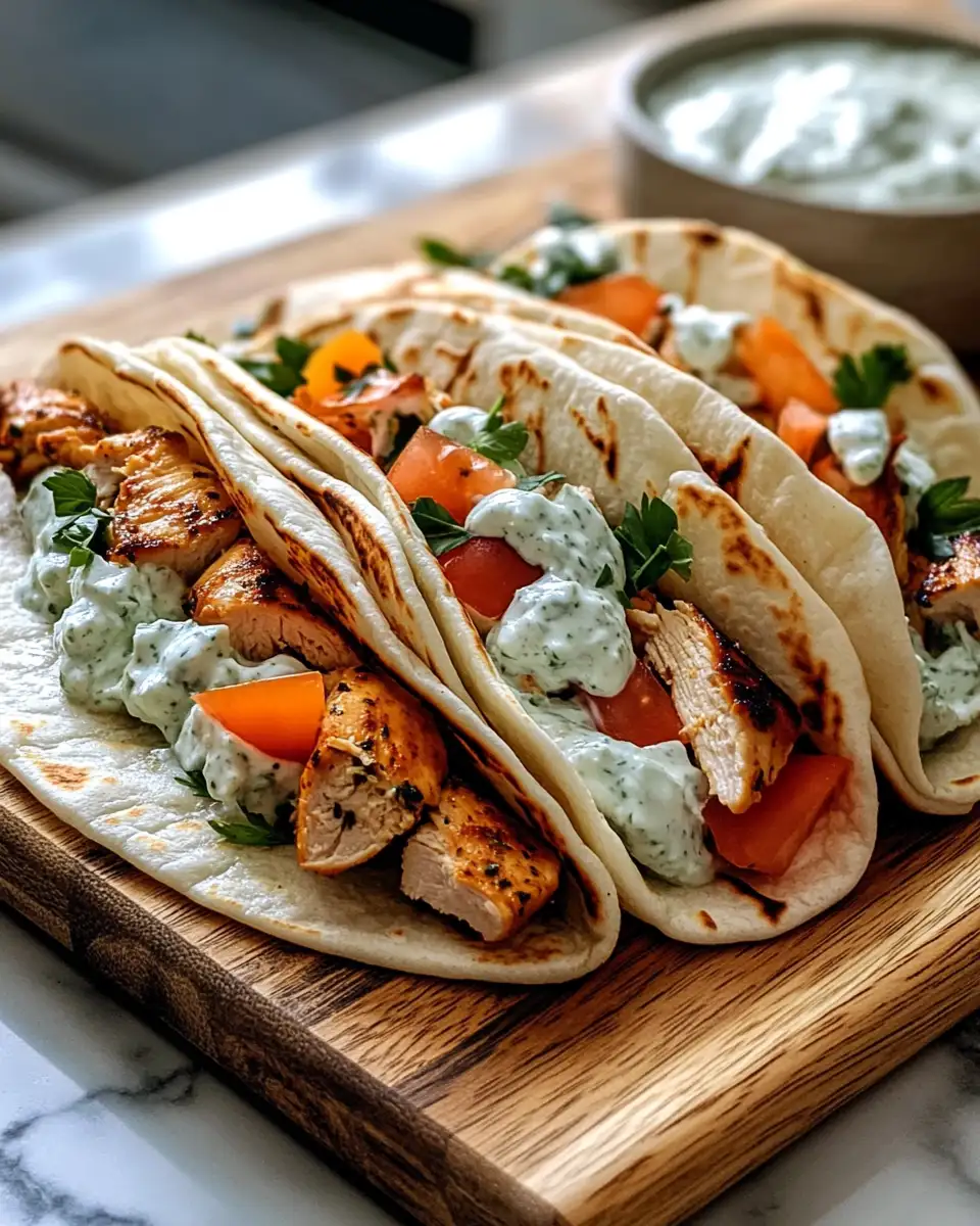 Final dish - Mediterranean Chicken Gyros with Creamy Feta Tzatziki Recipe to Savor