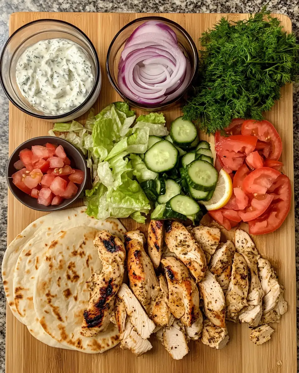 Ingredients for Mediterranean Chicken Gyros with Creamy Feta Tzatziki Recipe to Savor