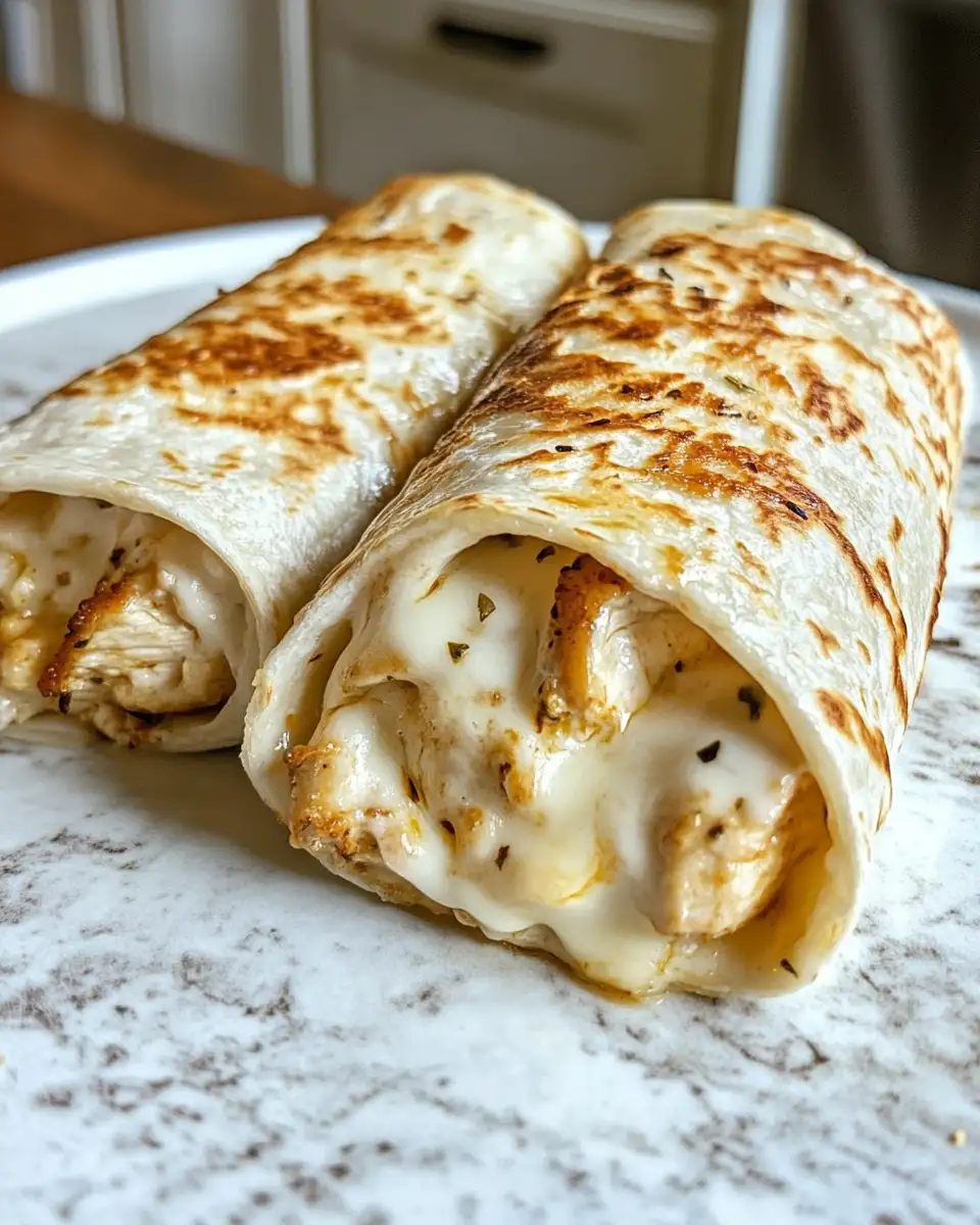 Final dish - Melty Garlic Chicken Wraps with Cheese That Will Melt Your Heart