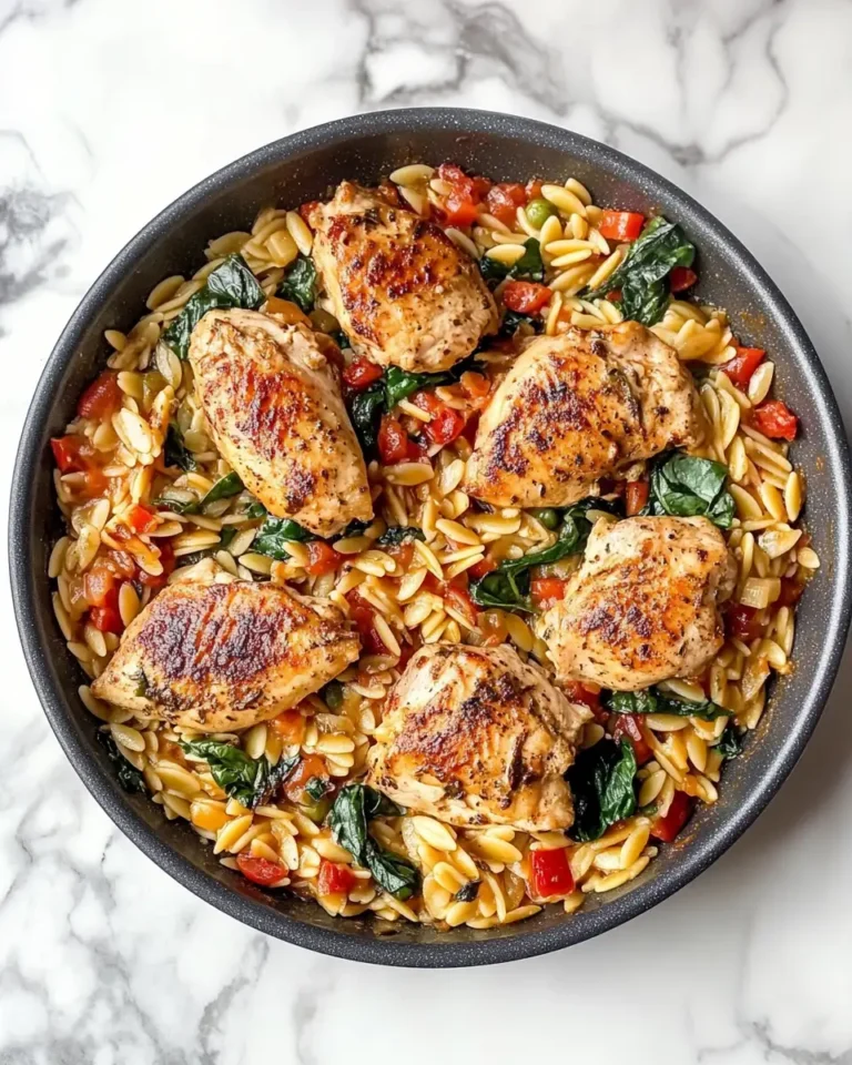 Monterey Chicken One Pan Orzo Recipe for Easy Delicious Dinners - Featured Image