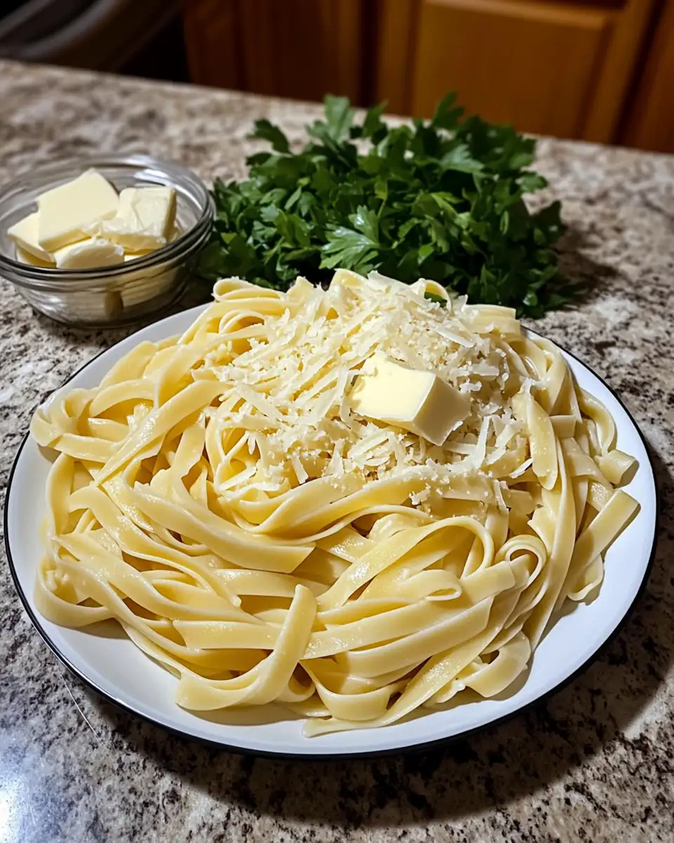 Ingredients for One-Pan Butter Parmesan Pasta Recipe for Easy Delicious Dinners