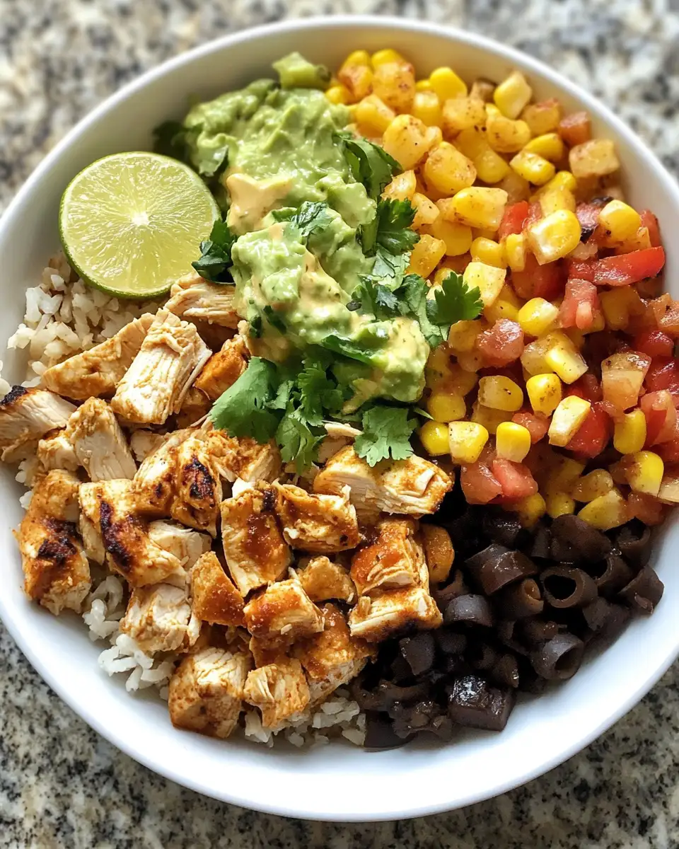 Final dish - Easy One-Pan Chicken Burrito Bowl Recipe for Busy Weeknights