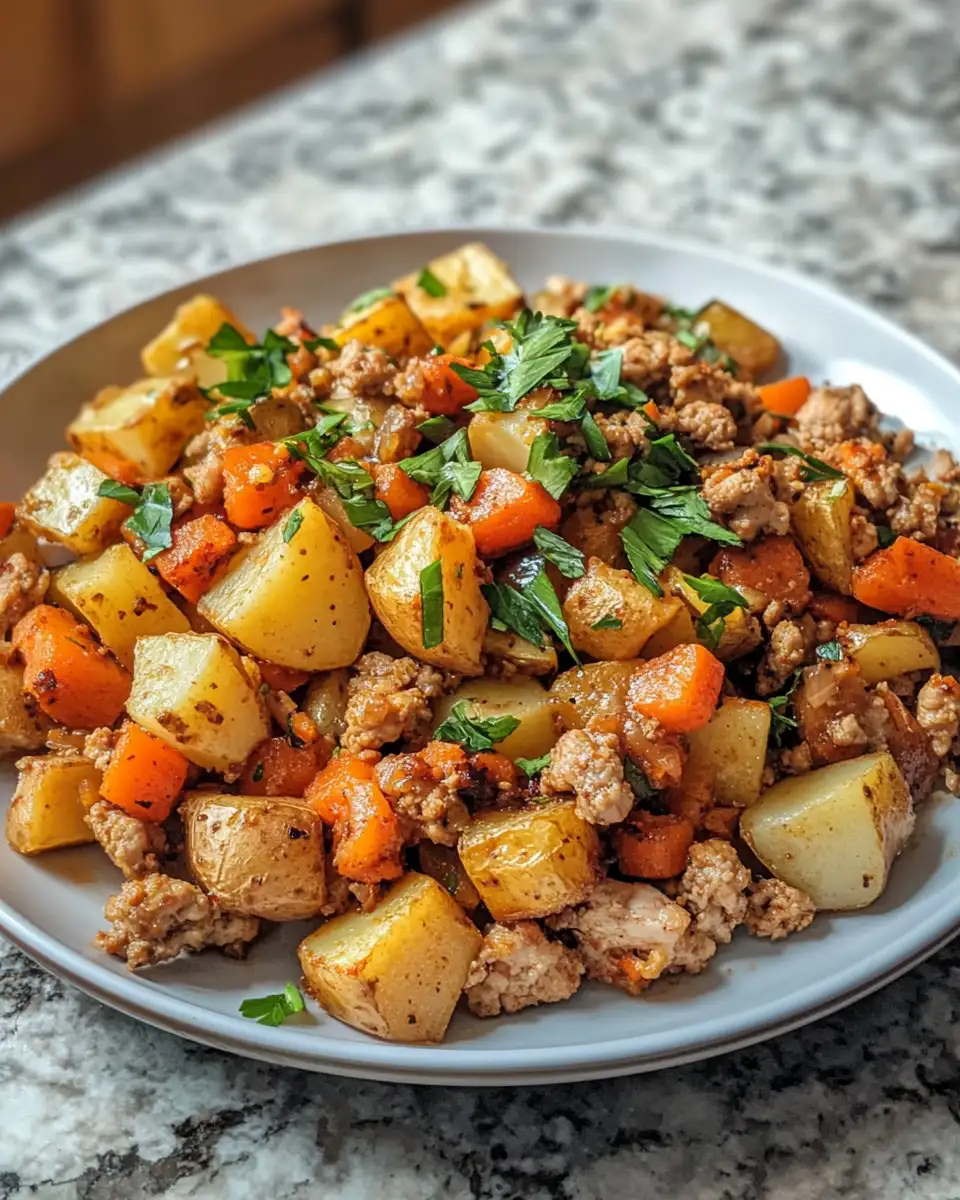 Final dish - Easy One-Pan Ground Turkey and Potatoes Meal for Busy Weeknights