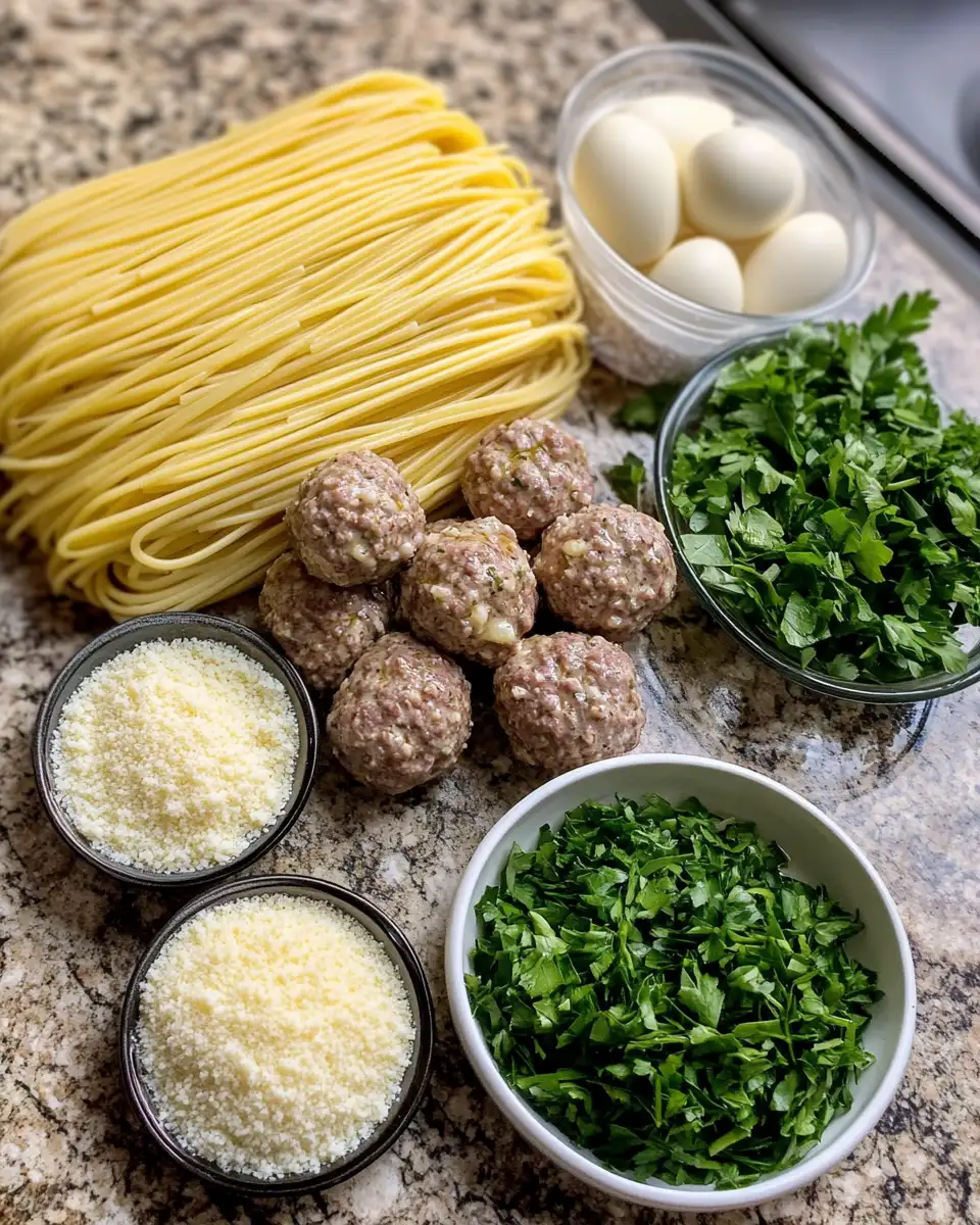 Ingredients for Irresistible Parmesan Linguine and Garlic Butter Meatballs Recipe You Need to Try