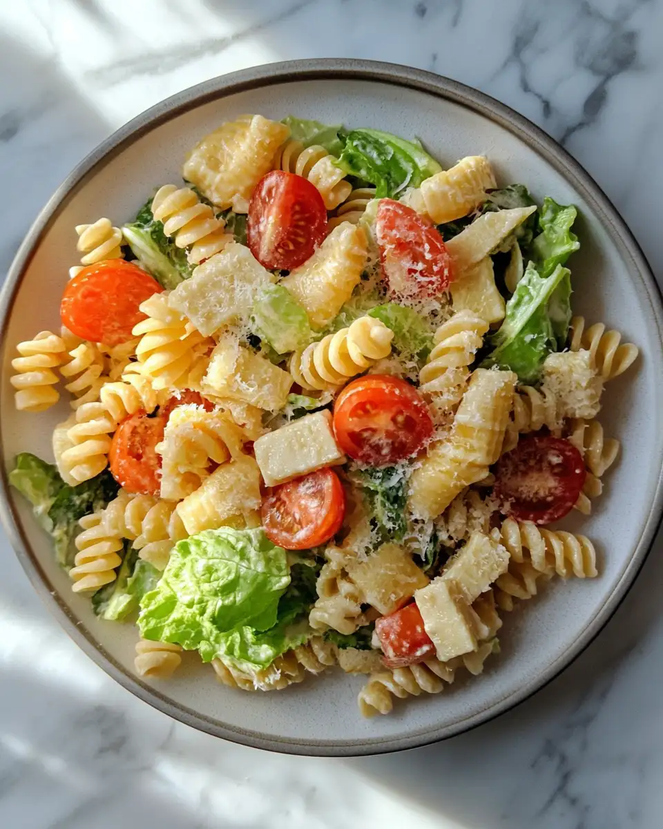 Final dish - Refreshing Twist on a Classic Pasta Caesar Salad Recipe