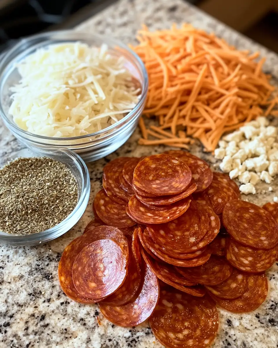 Ingredients for Crispy Pepperoni and Cheese Crisps Recipe You Need to Try