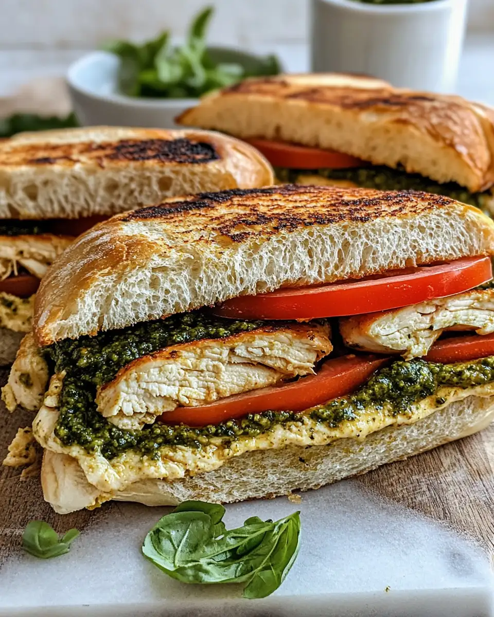 Final dish - Pesto Chicken Delight Sandwich A Flavor-Packed Twist on a Classic Favorite