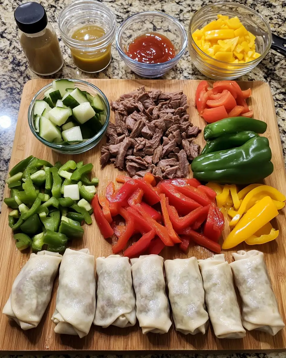 Ingredients for Philly Cheesesteak Egg Rolls The Ultimate Fusion Snack You Need to Try