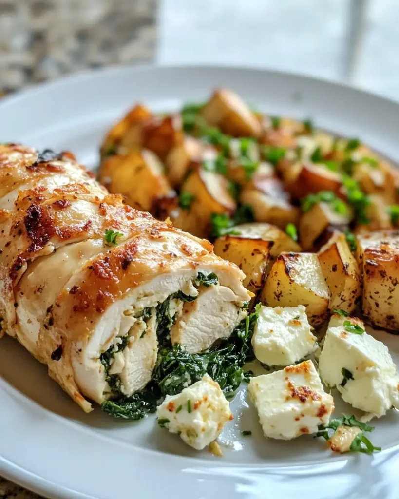 Irresistible Rolled Chicken with Feta and Spinach Recipe to Try Tonight - Featured Image
