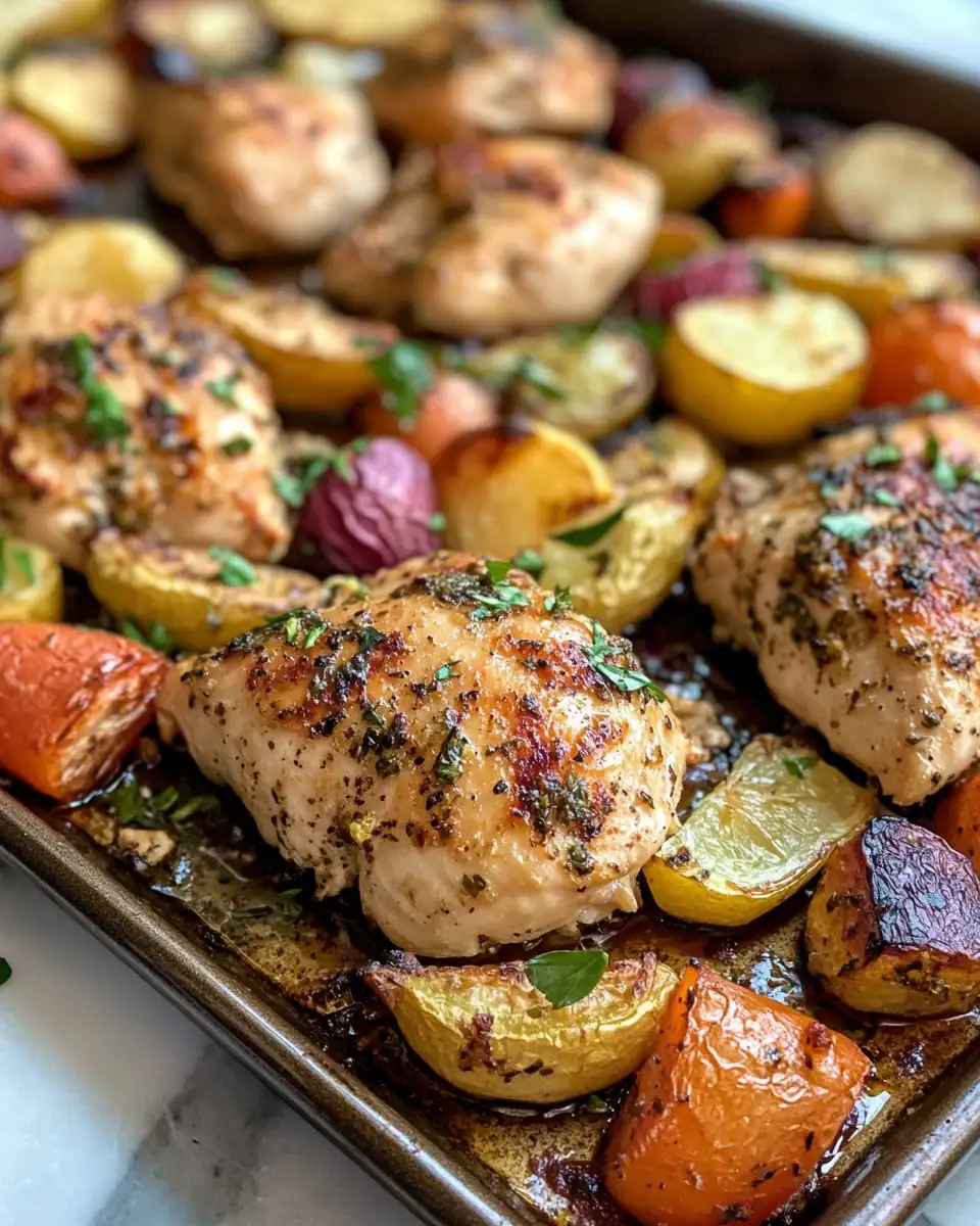 Final dish - Easy Sheet Pan Lemon Herb Chicken and Vegetables for a Flavorful Weeknight Dinner