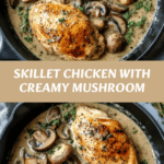 Skillet Chicken with Creamy Mushroom Wine Sauce That Will Wow Your Taste Buds