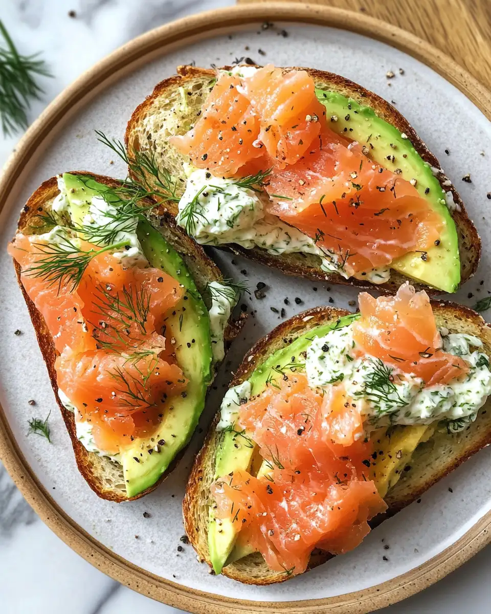 Final dish - Elevate Your Breakfast with Smoked Salmon Avocado Toast with Creme Fraiche and Dill