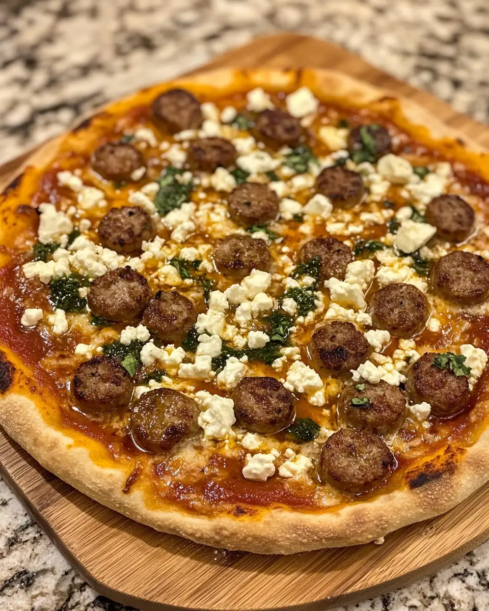 Final dish - Spicy Hot Sausage Feta Honey Pizza That Will Ignite Your Taste Buds