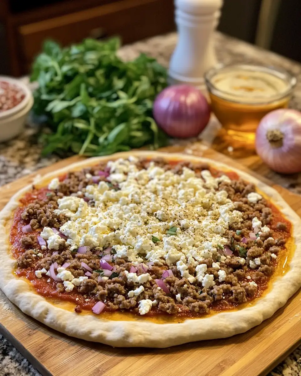 Ingredients for Spicy Hot Sausage Feta Honey Pizza That Will Ignite Your Taste Buds