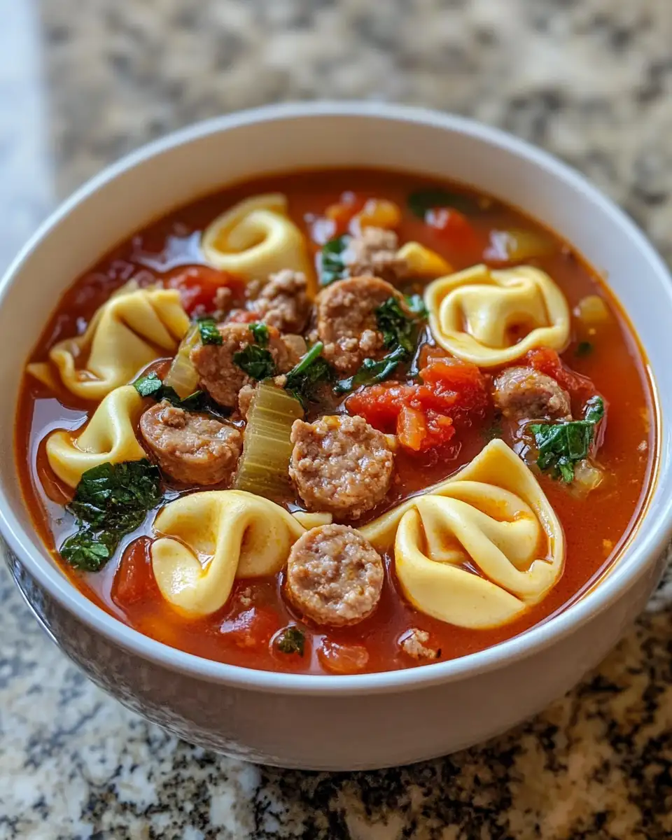 Final dish - Cozy Up with Spicy Sausage and Tortellini Soup