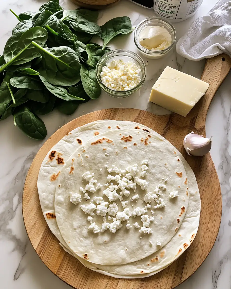 Ingredients for Deliciously Easy Spinach and Feta Quesadillas You Have to Try