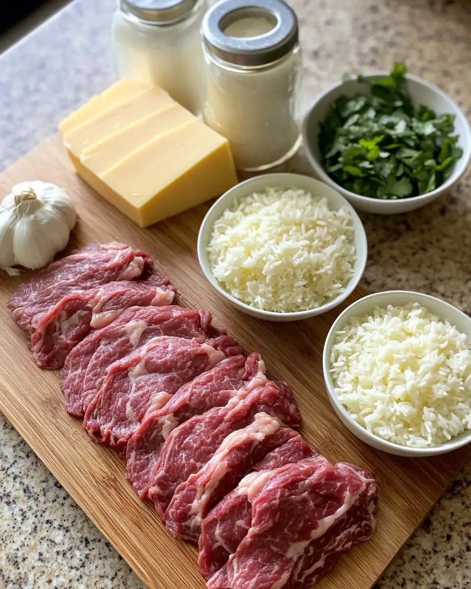 Ingredients for Savor the Flavor of Steak and Queso Rice Delight