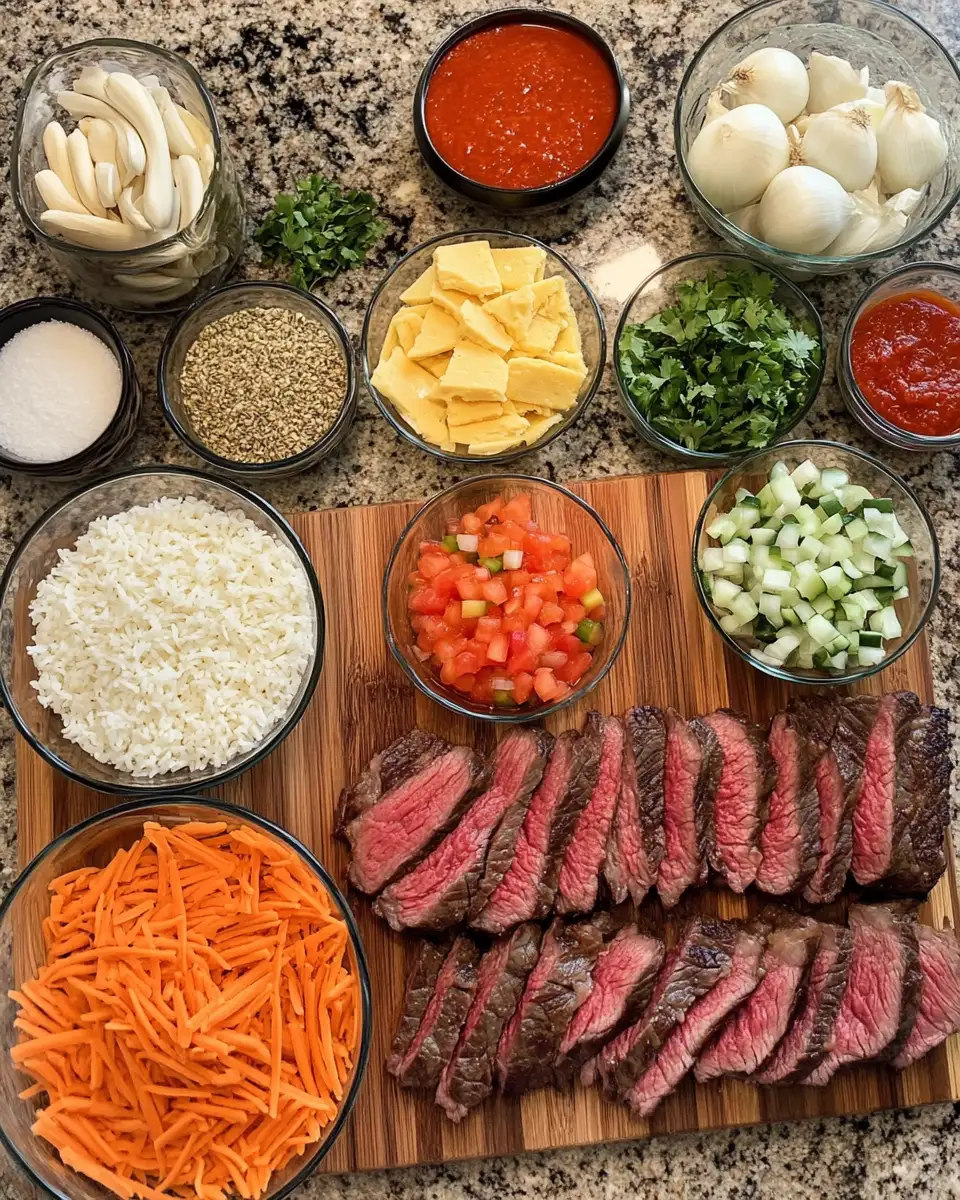 Ingredients for Savor the Flavor with Irresistible Steak Queso Rice