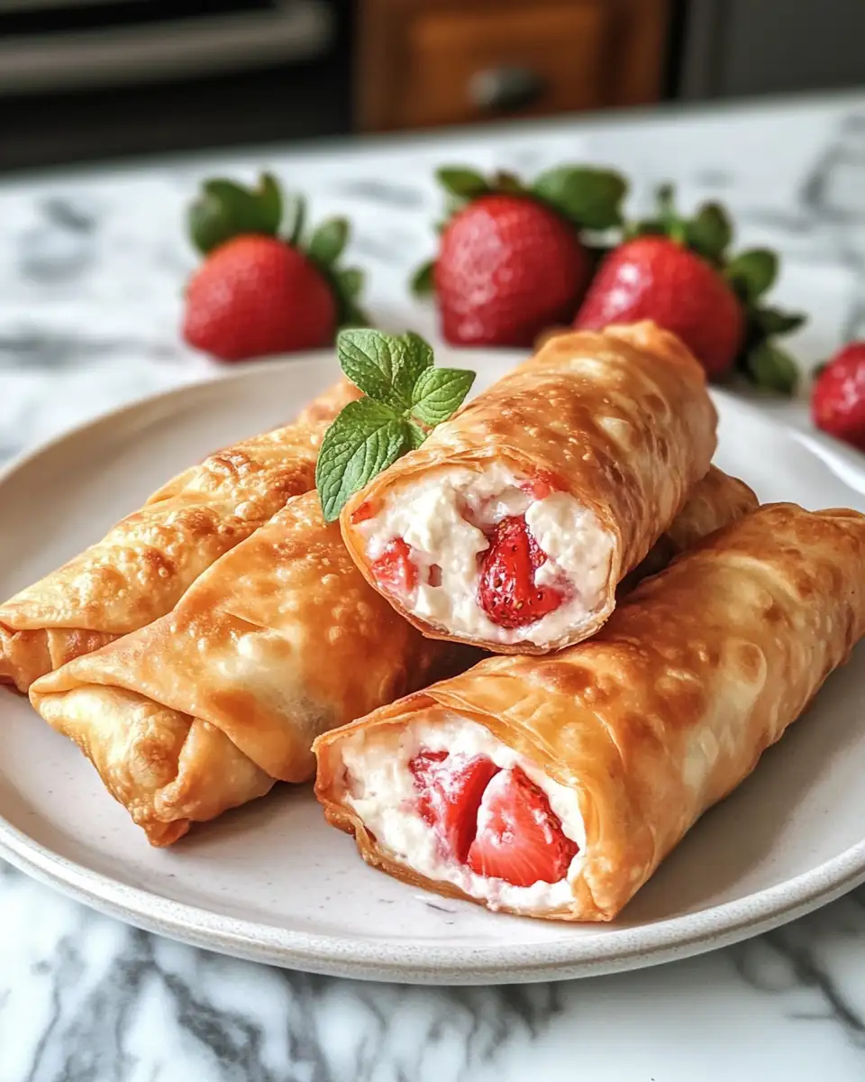 Irresistible Strawberry Cheesecake Stuffed Eggrolls You Have to Try - Featured Image