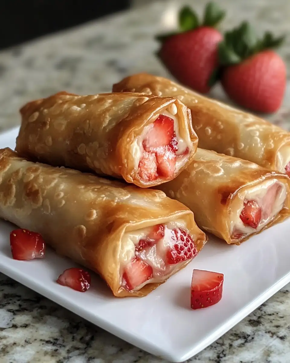 Final dish - Irresistible Strawberry Cheesecake Stuffed Eggrolls You Have to Try