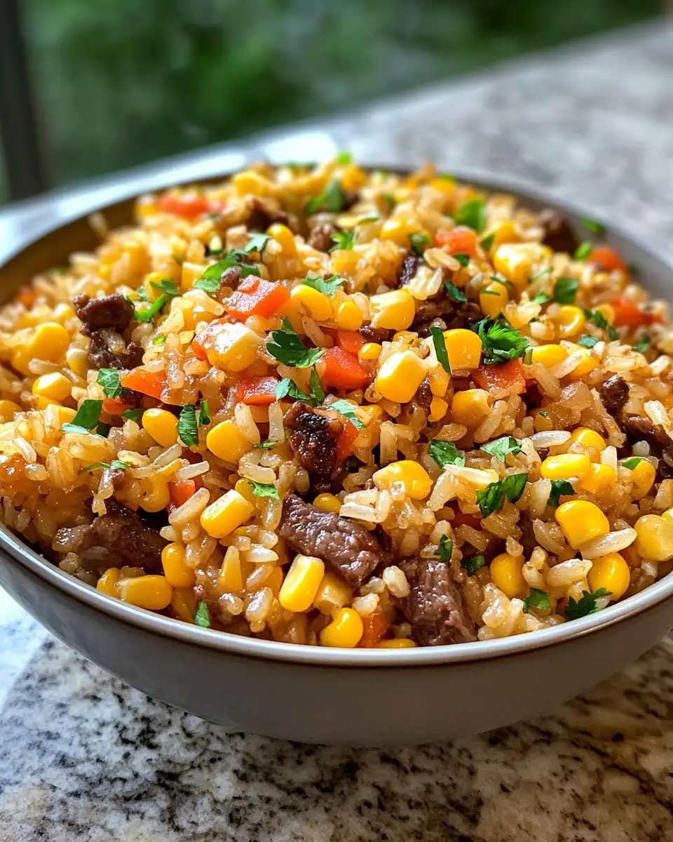 Final dish - Irresistible Street Corn Beef Rice Bowl Recipe You Need to Try