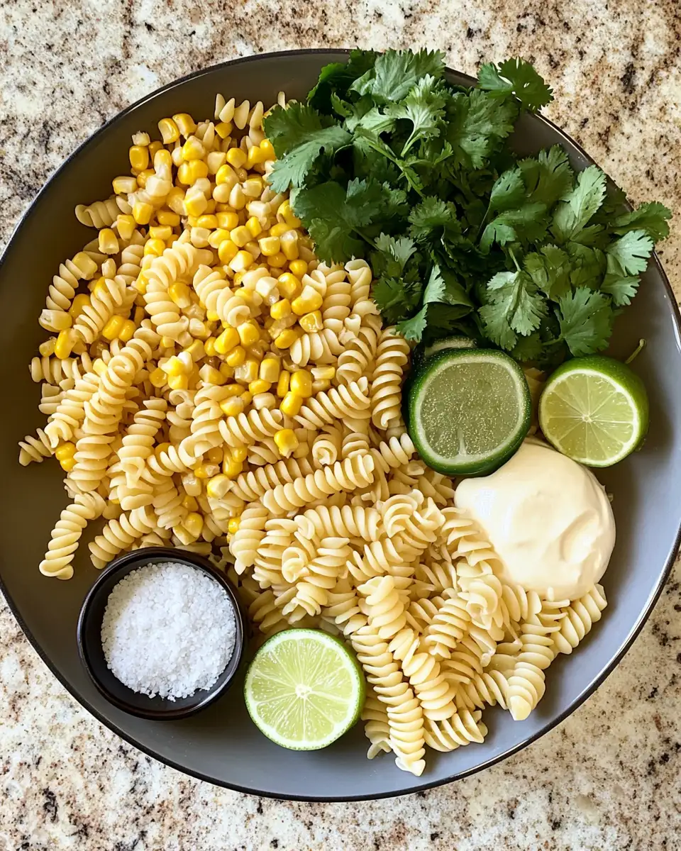 Ingredients for Zesty Street Corn Pasta Salad Recipe That Will Wow Your Taste Buds