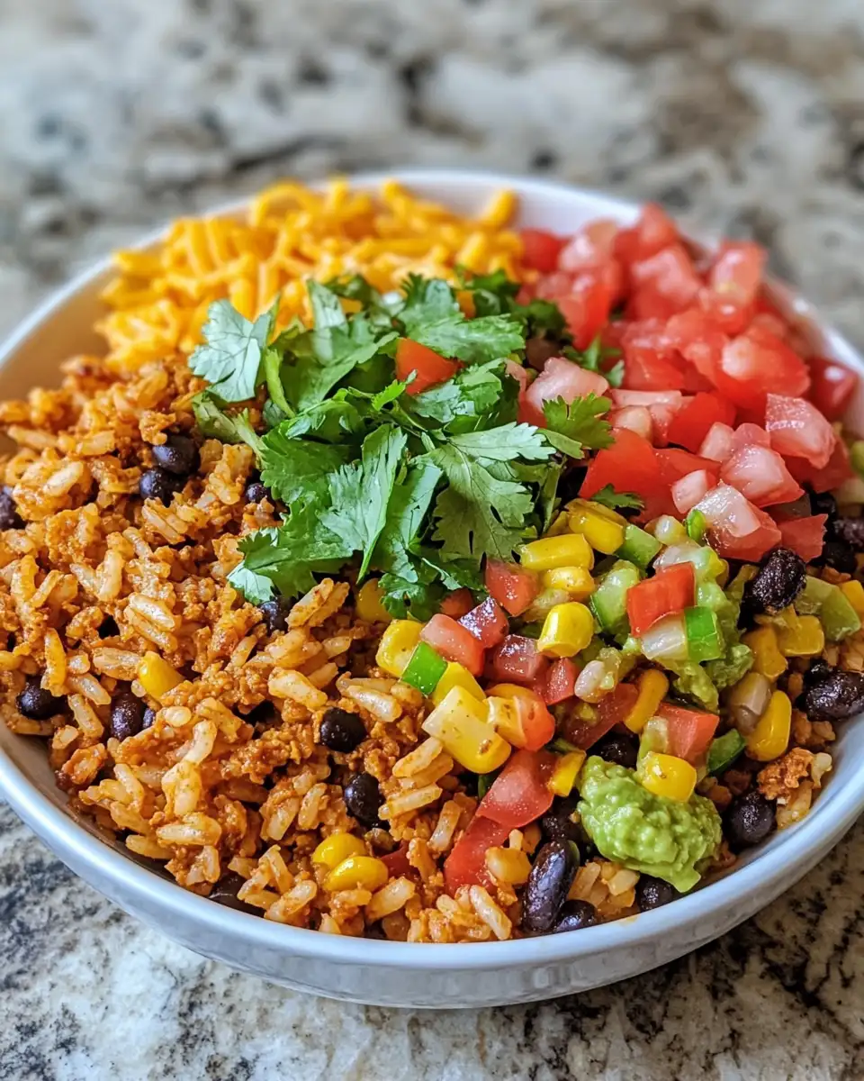 Final dish - Crunchy Taco Rice Bowl with Doritos Delight