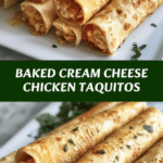 Baked Cream Cheese Chicken Taquitos 🌮🥳