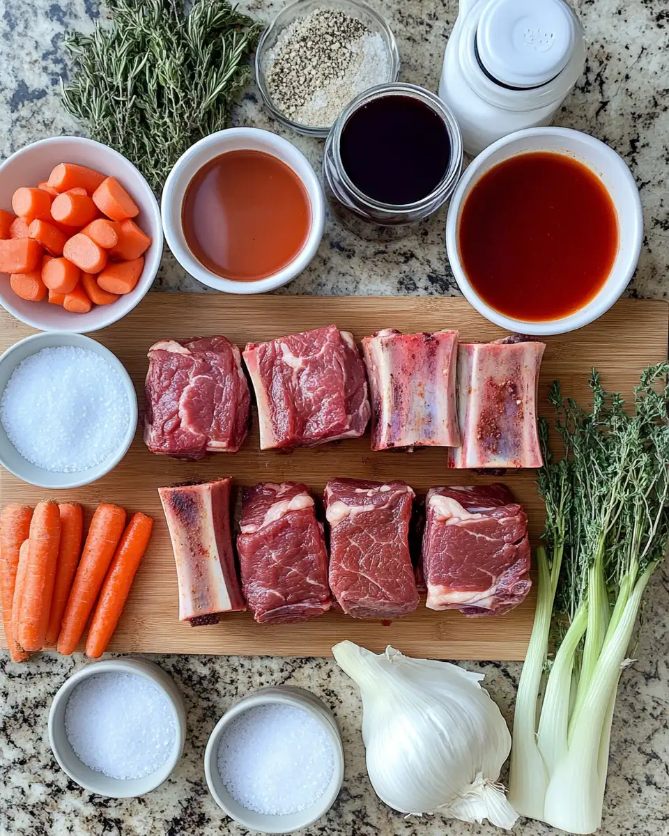 Ingredients for Melt-in-Your-Mouth Braised Short Ribs Recipe for Ultimate Comfort