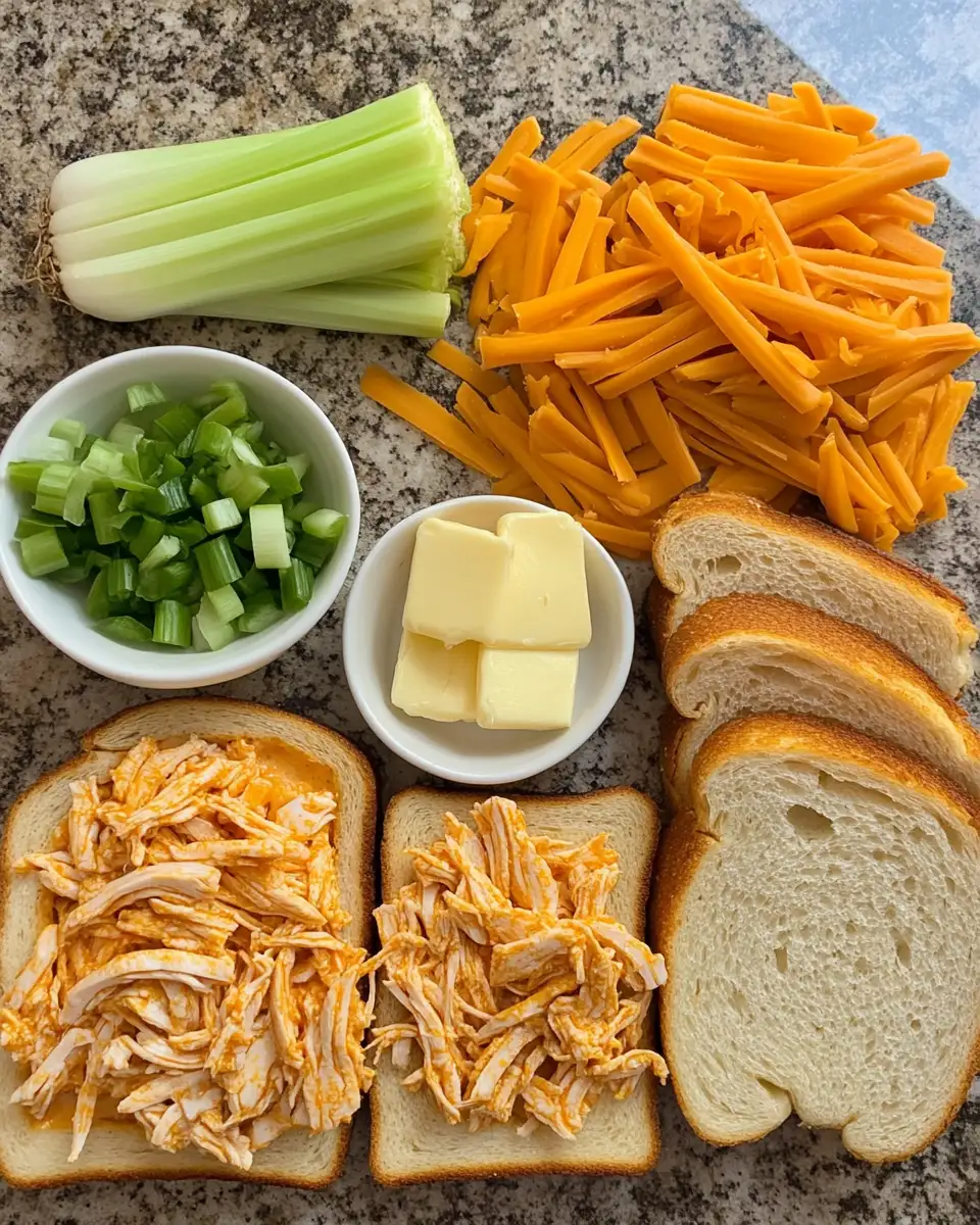 Ingredients for Ultimate Buffalo Chicken Grilled Cheese Recipe You Need to Try