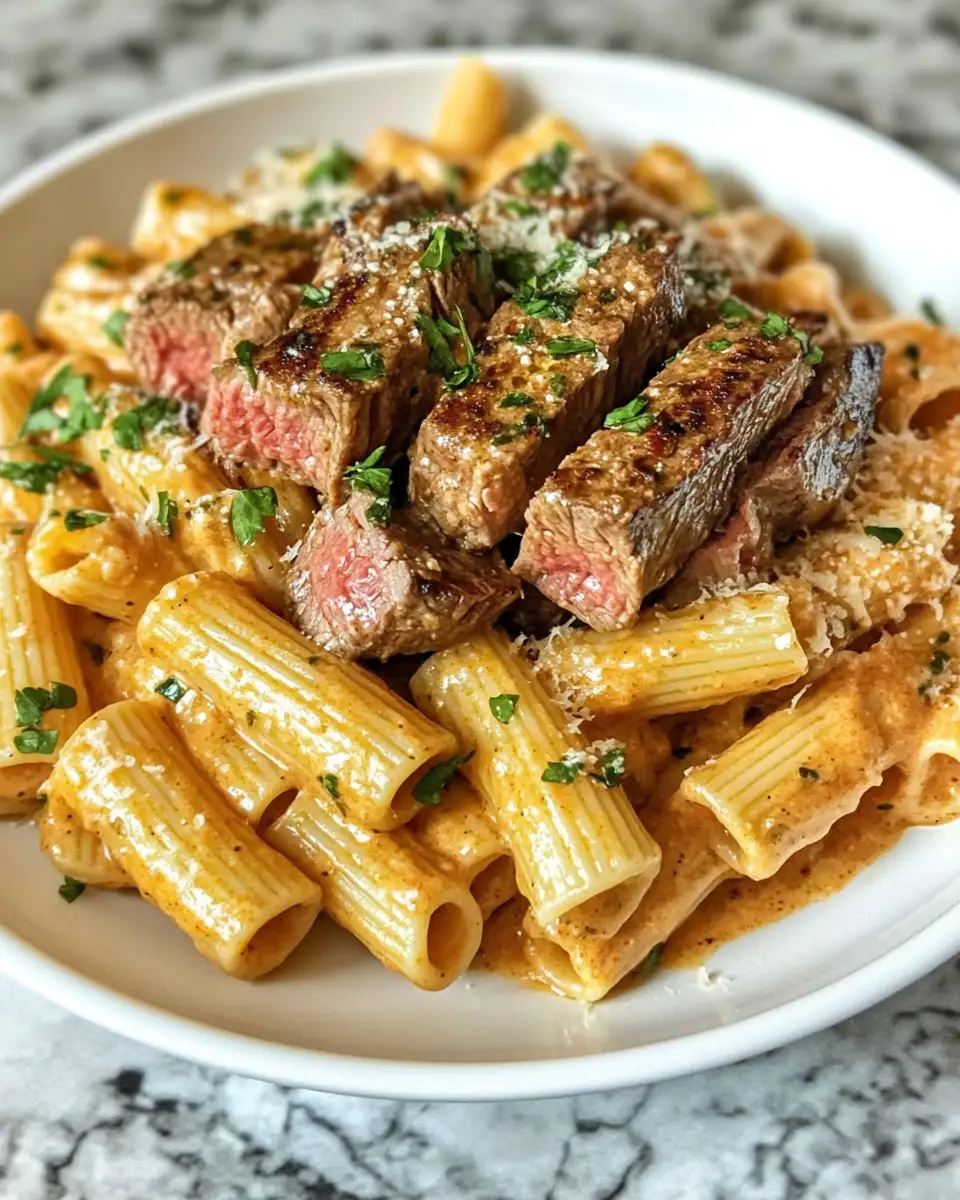 Savor the Bold Flavors of Cajun Steak in Cheesy Rigatoni Parmesan Sauce - Featured Image