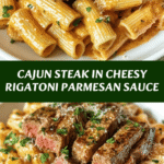 Savor the Bold Flavors of Cajun Steak in Cheesy Rigatoni Parmesan Sauce