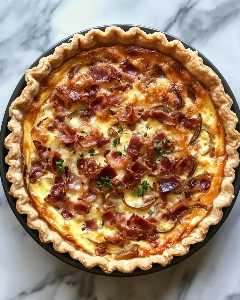 Irresistible Caramelized Onion and Bacon Quiche Recipe You Need to Try - Featured Image