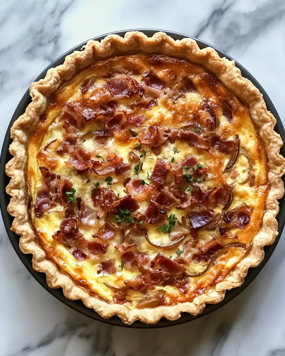 Irresistible Caramelized Onion and Bacon Quiche Recipe You Need to Try - Featured Image