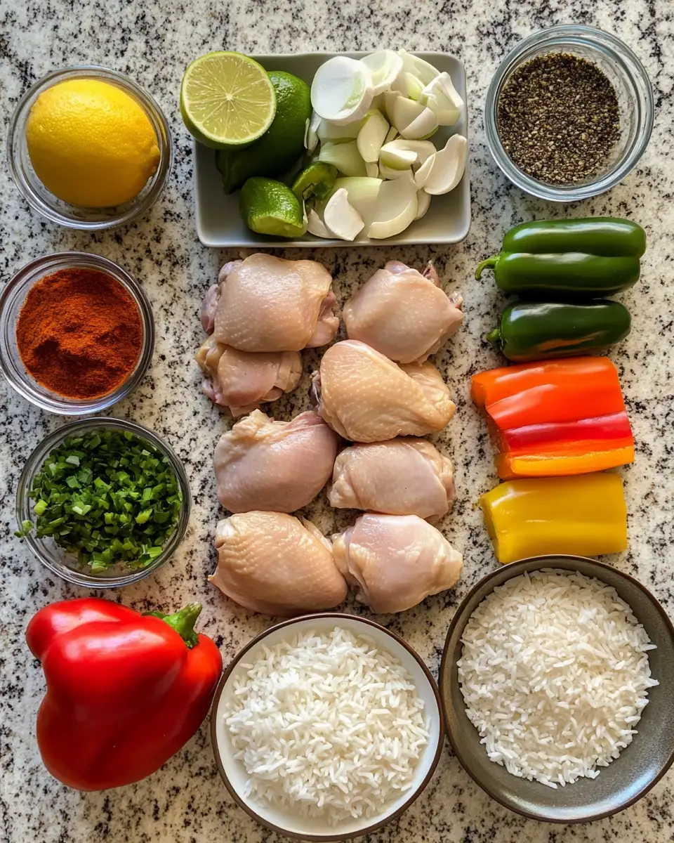 Ingredients for Irresistible Caribbean Chicken and Rice Recipe to Spice Up Your Dinner