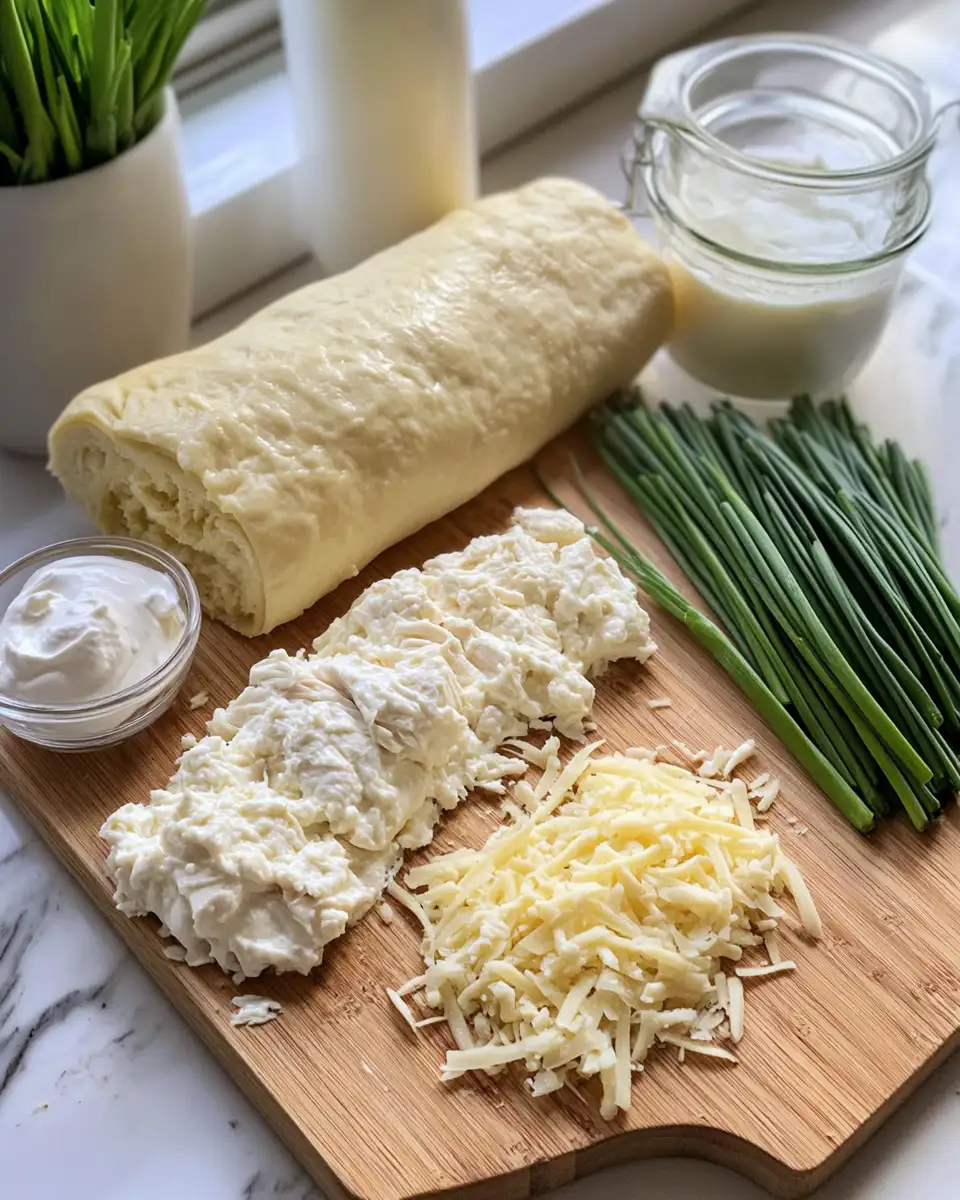 Ingredients for Melt-in-Your-Mouth Cheesy Chicken Crescent Roll Recipe