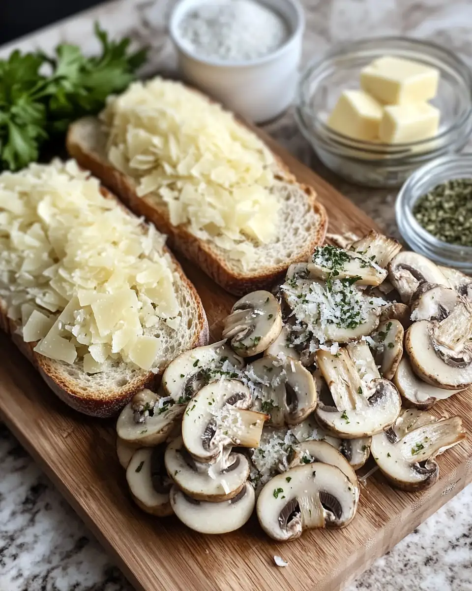 Ingredients for Irresistible Cheesy Mushroom and Garlic Toasts You Need to Try