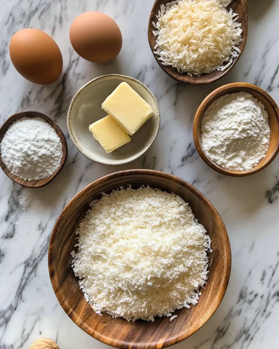 Ingredients for Irresistibly Chewy Coconut Cookies You Have to Try