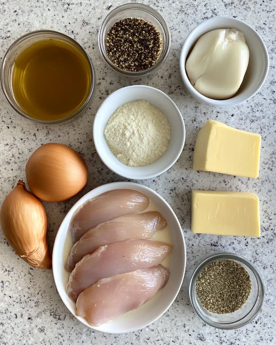 Ingredients for Ultimate Comfort Food Chicken and Gravy Stovetop Recipe Made Easy