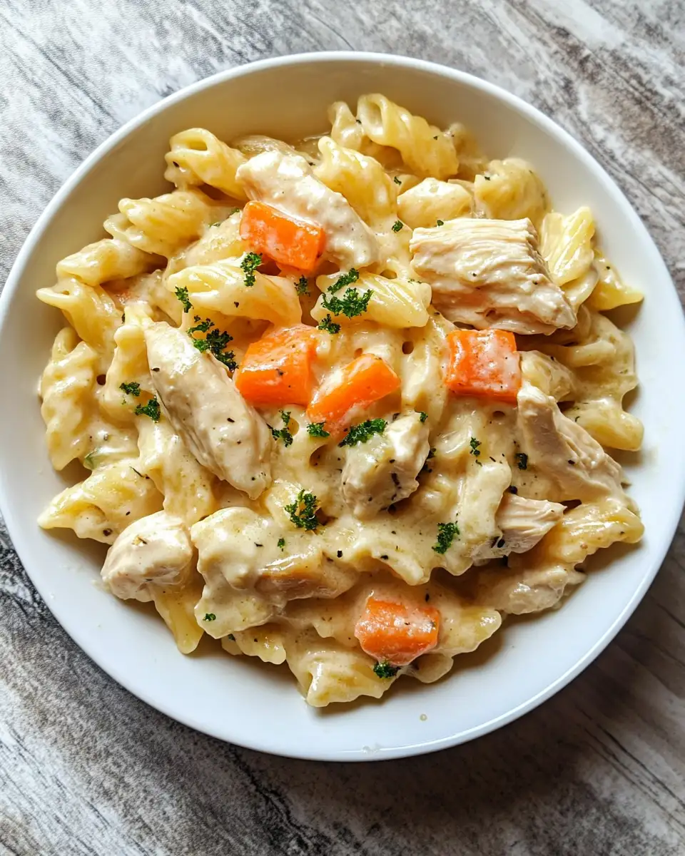 Final dish - Creamy Chicken Pot Pie Pasta Recipe That Will Warm Your Soul