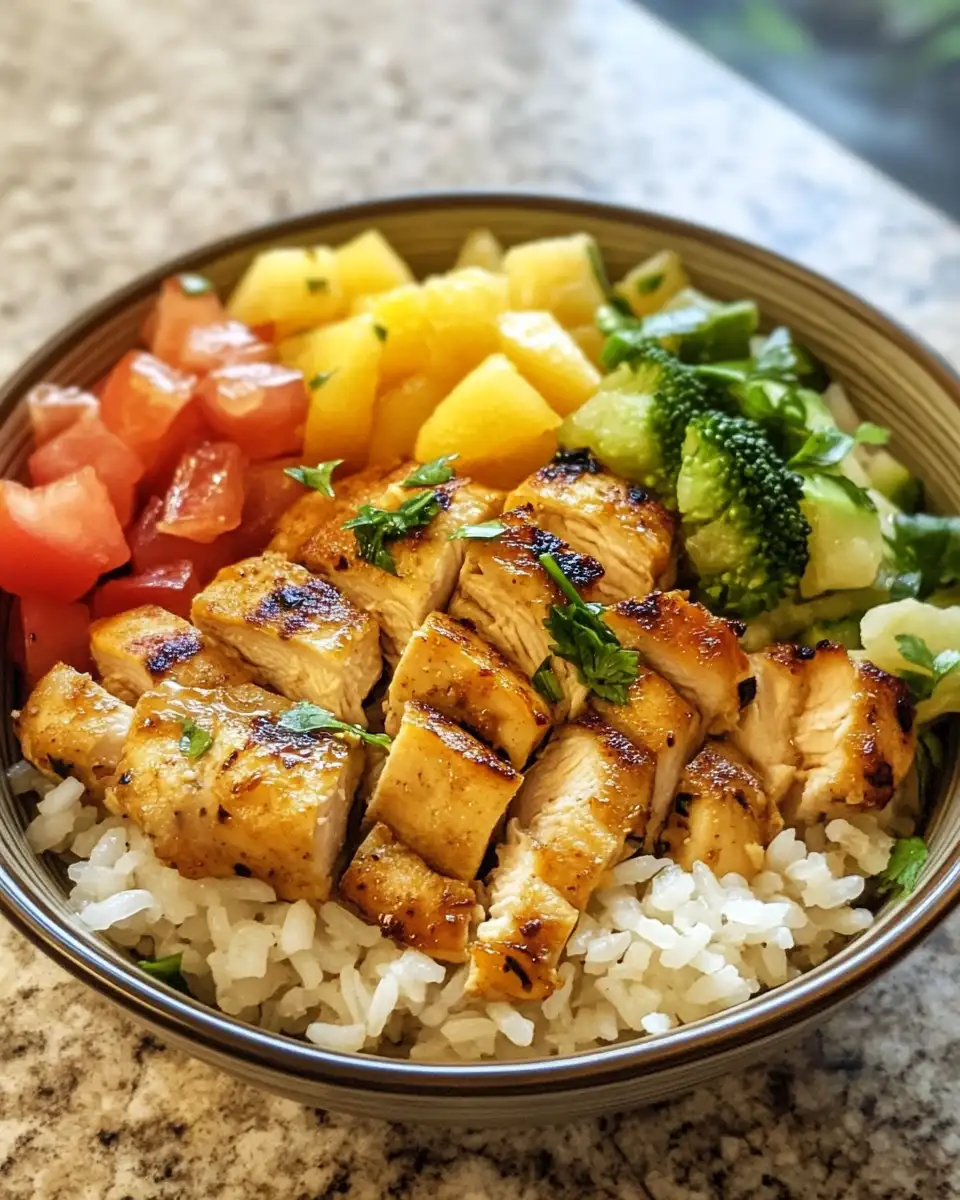 Final dish - Tropical Delight Coconut Chicken Rice Bowl Recipe