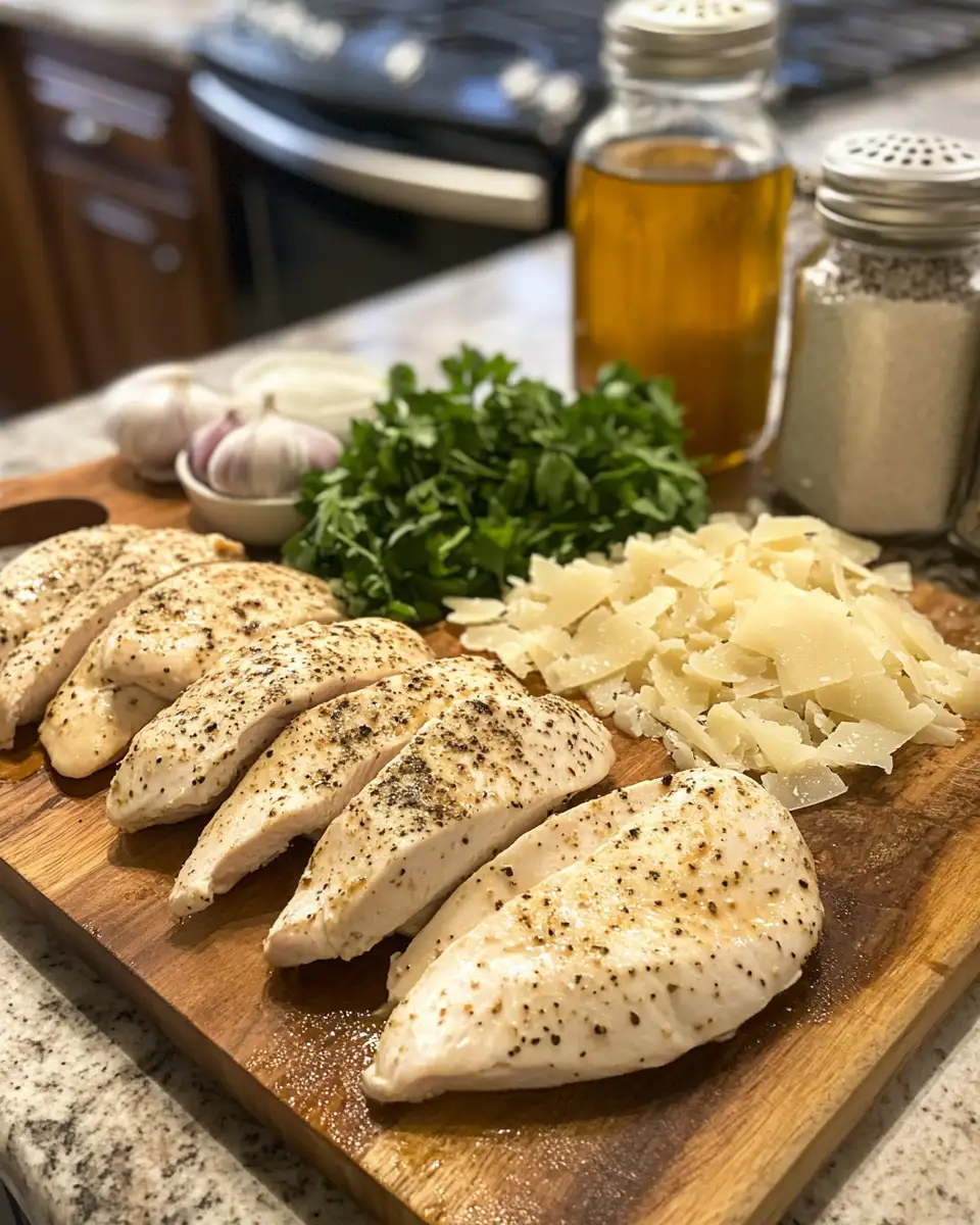 Ingredients for Creamy Pepperoncini Chicken Skillet Recipe for a Flavor-Packed Dinner