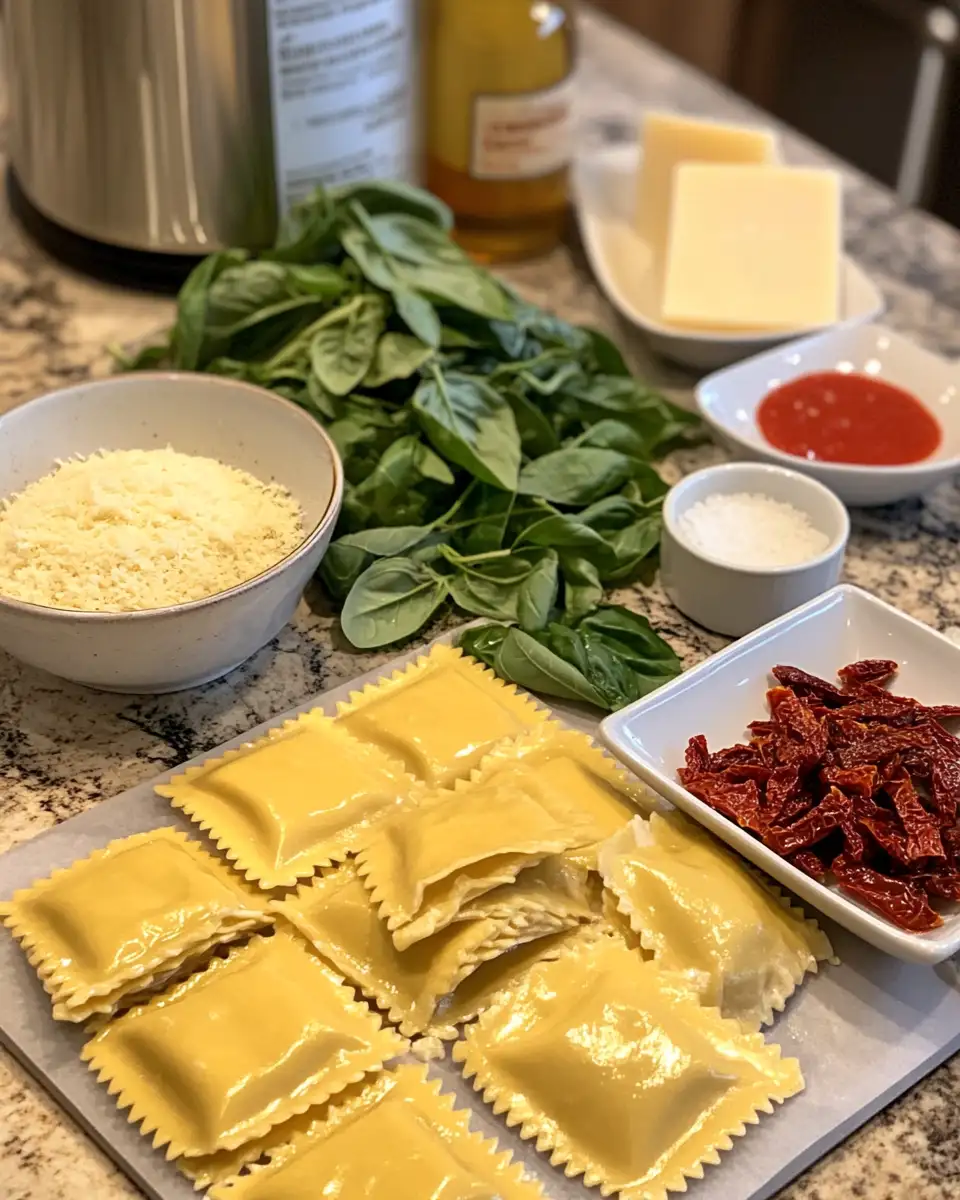 Ingredients for Indulge in the Ultimate Creamy Tuscan Ravioli Experience