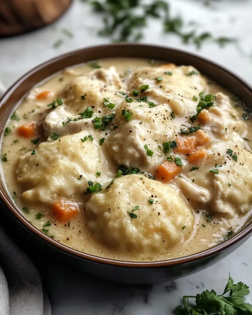Easy Crockpot Chicken and Dumplings Made with Canned Biscuits - Featured Image