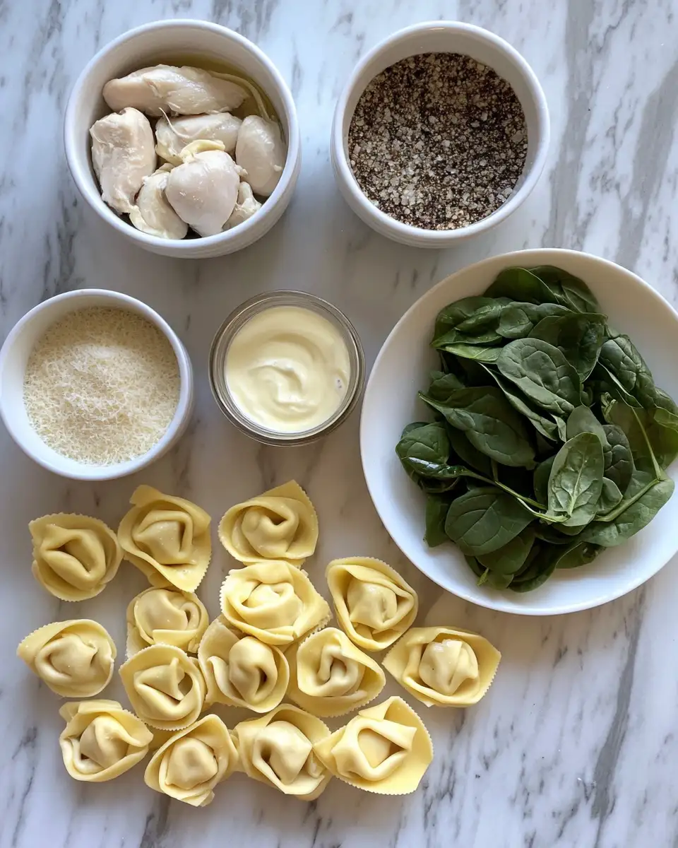 Ingredients for Easy and Delicious Crockpot Chicken Tortellini Recipe You’ll Love