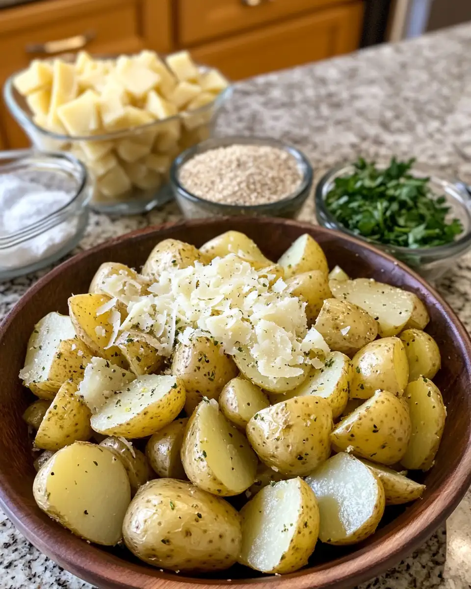 Ingredients for Crockpot Parmesan Roasted Potatoes That Melt in Your Mouth