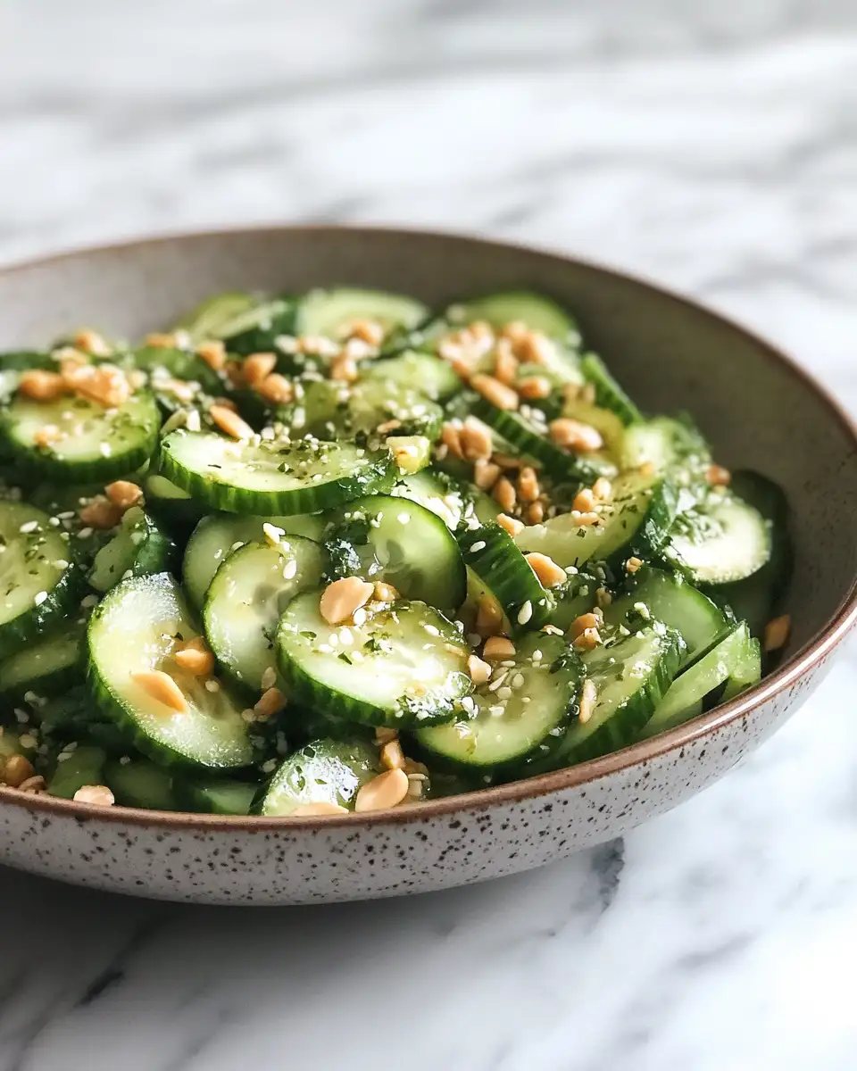 Crunchy Cucumber Salad with Irresistible Spicy Peanut Dressing - Featured Image