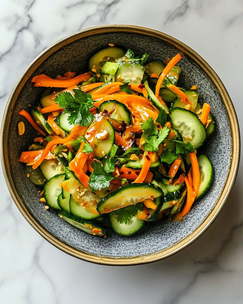 Final dish - Crunchy Cucumber Salad with Irresistible Spicy Peanut Dressing